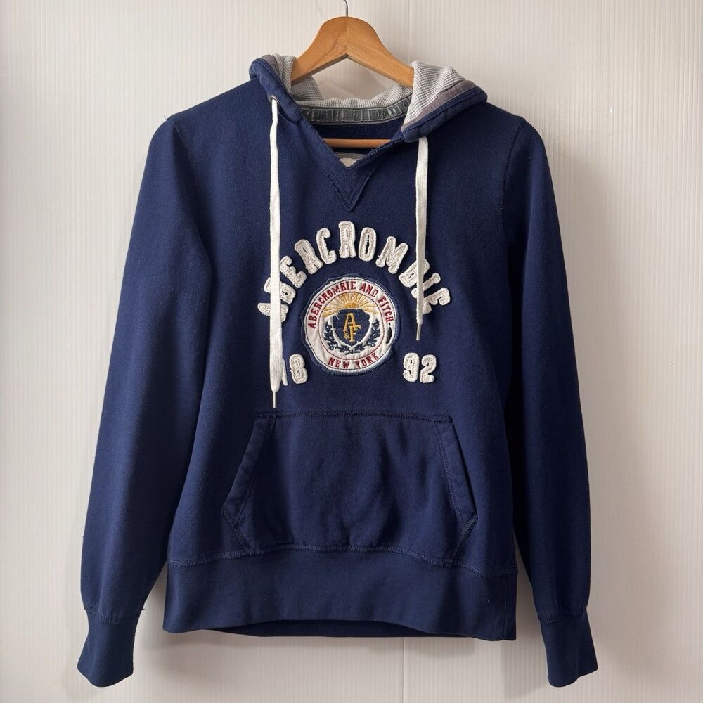 Vintage Y2K Abercrombie & Fitch Women’s Pullover Blue Hoodie Sz M Slim Fit